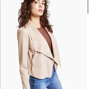 NWT Bar III Faux-Leather Flyaway Jacket